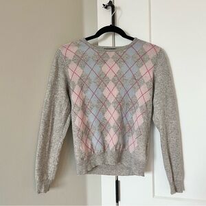 Tommy Hilfiger cashmere merino wool argyle sweater